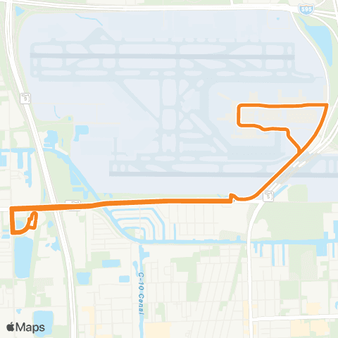 Tri-Rail Fort Lauderdale Airport Shuttle map