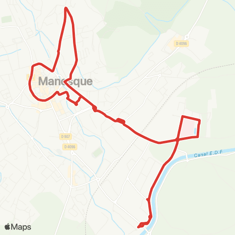Trans'Agglo Manosque Prés Combaux-Centre Ville map