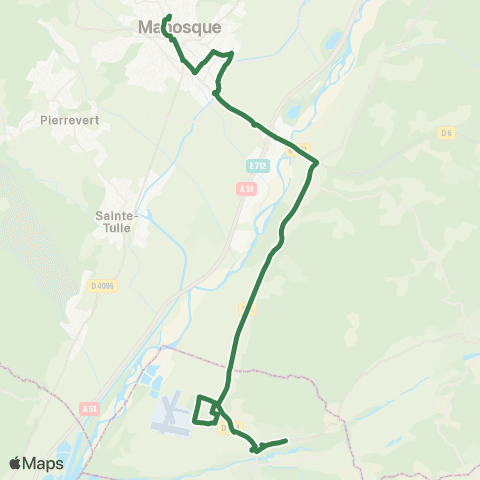 Trans'Agglo Greoux - Vinon - Manosque map