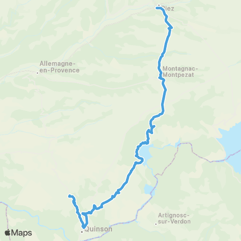 Trans'Agglo Quinson - St Laurent - Quinson - Riez map