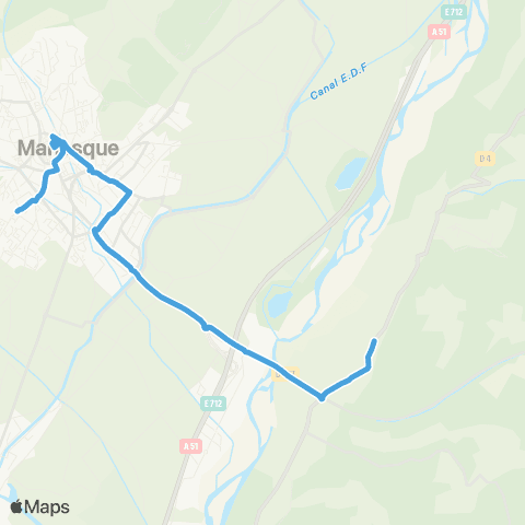 Trans'Agglo Les Chabrands - Manosque map