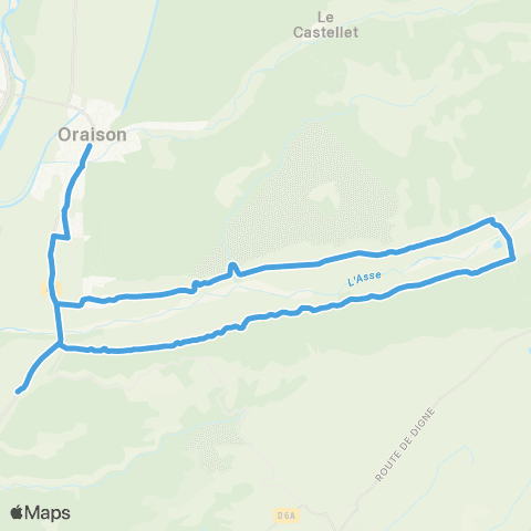 Trans'Agglo Vallée de l'Asse - Oraison map