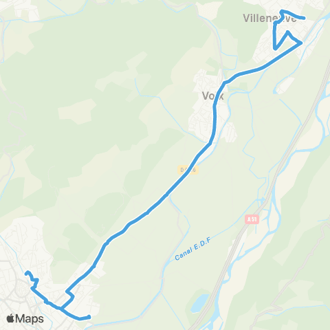 Trans'Agglo Villeneuve-Volx-Manosque map