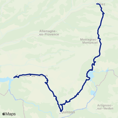 Trans'Agglo Esparron-Quinson-St Laurent-Montagnac-Riez map
