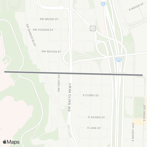 TriMet Portland Aerial Tram map