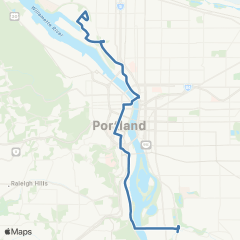 TriMet Tacoma / Swan Island map