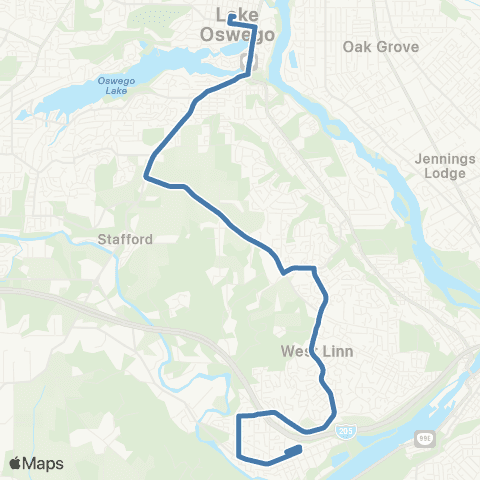 TriMet Stafford / Salamo map