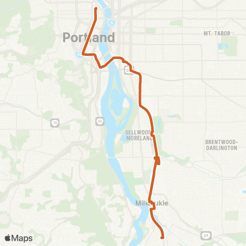TriMet Orange Bus map