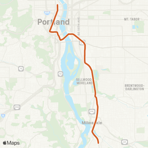 TriMet MAX Orange Line map