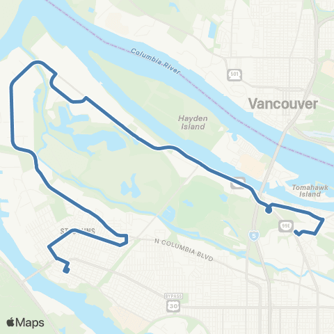 TriMet Rivergate / Marine Dr map