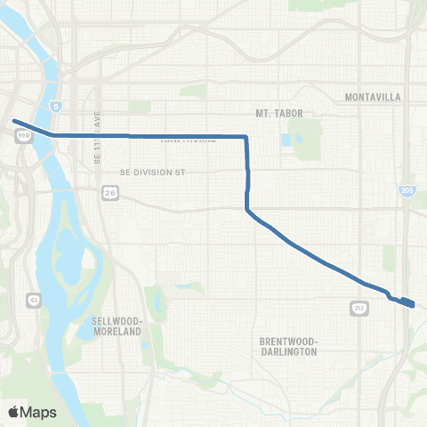 TriMet Hawthorne / Foster map