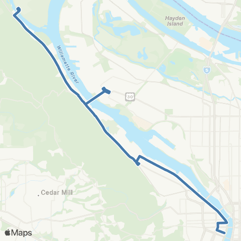 TriMet Front Ave / St Helens Rd map