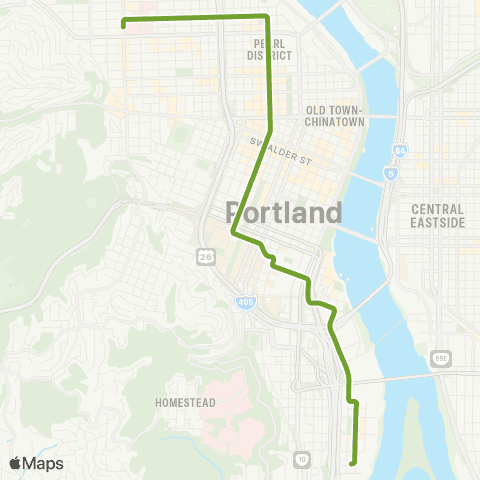 TriMet North / South Line map