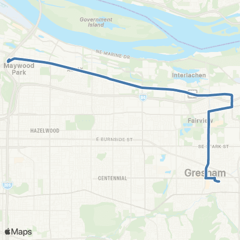 TriMet Sandy Blvd / 223rd map
