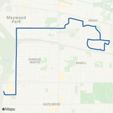 TriMet Parkrose map