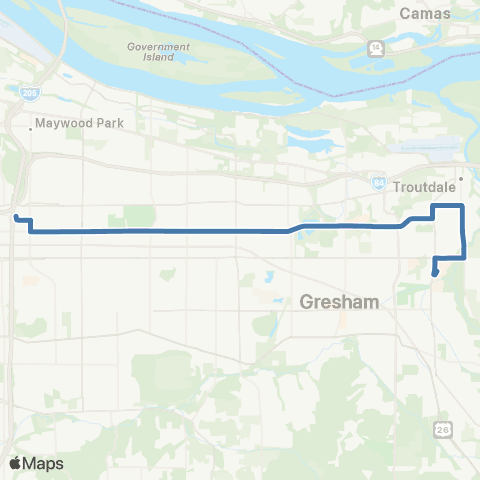 TriMet Glisan / Troutdale Rd map