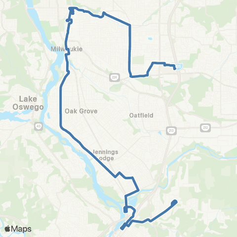 TriMet Linwood / River Rd map