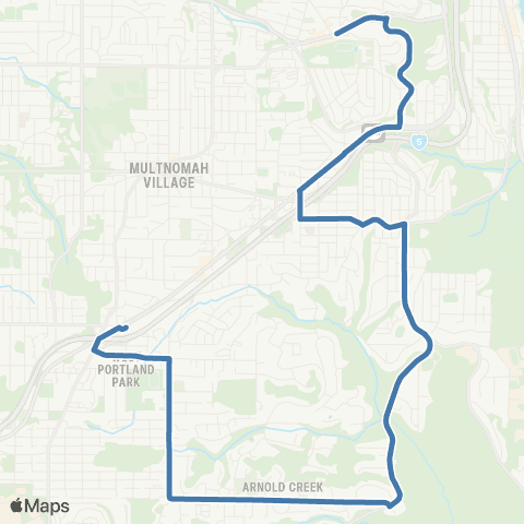 TriMet Arnold Creek / Hillsdale map