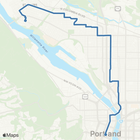 TriMet Fessenden map