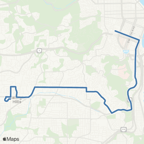 TriMet Hamilton map