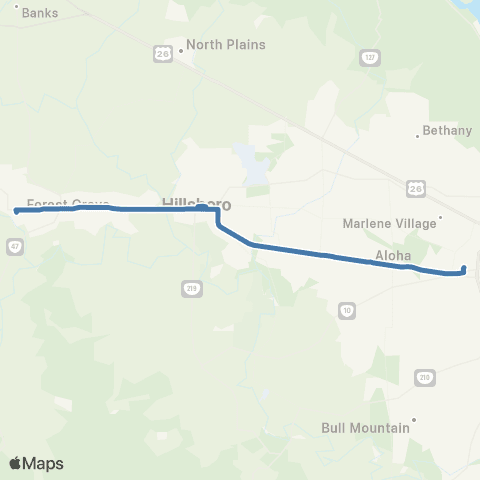 TriMet TV Hwy / Forest Grove map
