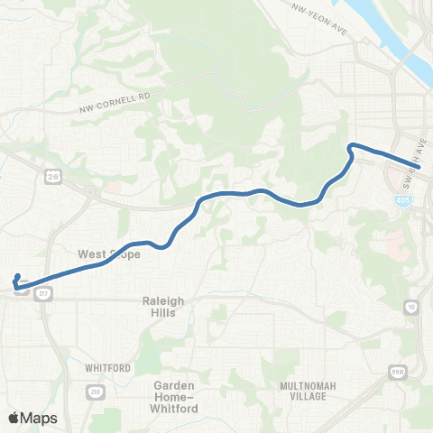 TriMet Canyon Rd map