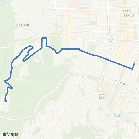 TriMet Washington Park / SW 6th map