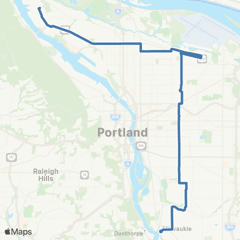 TriMet Cesar Chavez / Lombard map