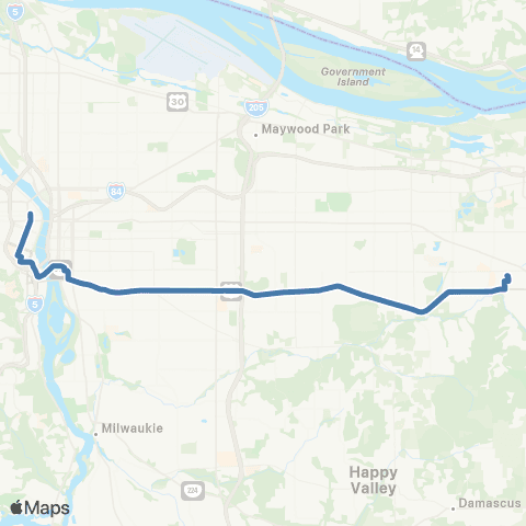 TriMet Powell Blvd map