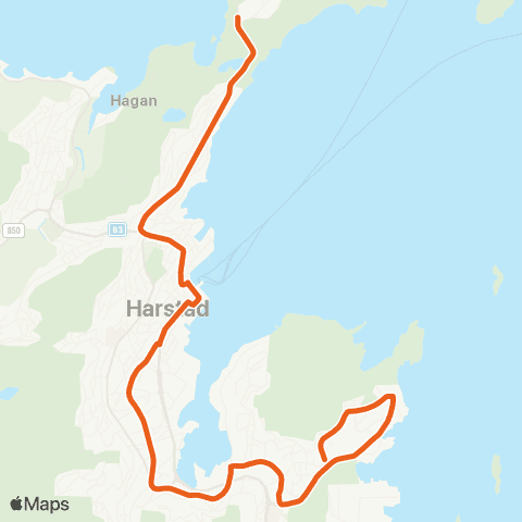 Svipper Trondenes - Sentrum - Stangnes map