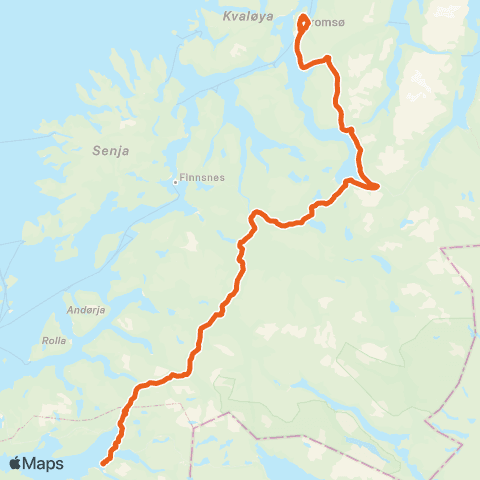 Svipper Tromsø-Buktamoen-Narvik map