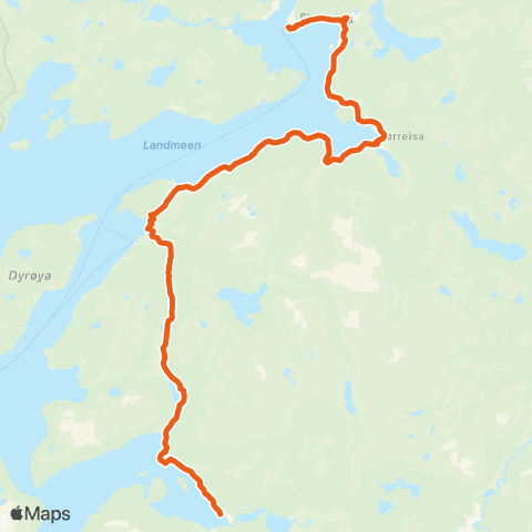 Svipper Finnsnes-Sjøvegan-Fossbakken map