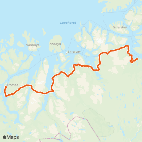 Svipper Tromsø-Lyngs.-Storslett-Alta map