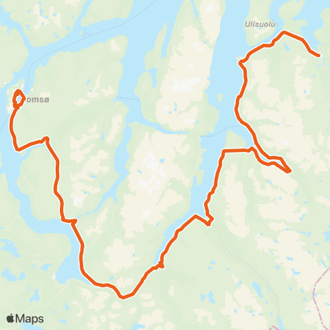 Svipper Tromsø-Skibotn-Storslett map