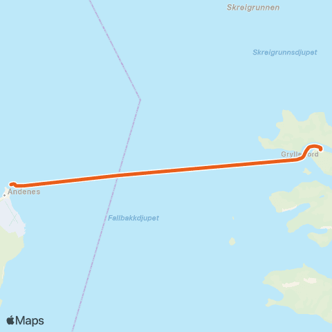 Svipper Andenes - Gryllefjord map