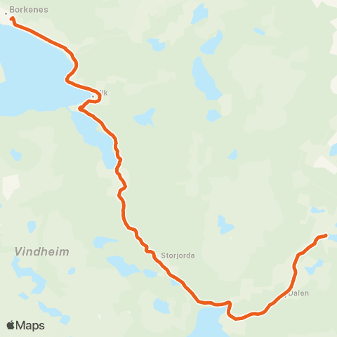 Svipper Harstad - Sørvika - Storvatnet - Borkenes map