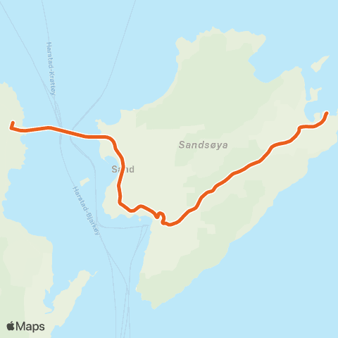 Svipper Sandsøy - Bjarkøy map