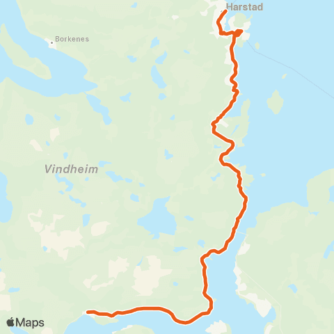 Svipper Harstad - Kilbotn - Sandtorg - Lødingen map