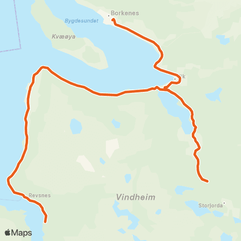 Svipper Borkenes - Storjorda - Melåa map