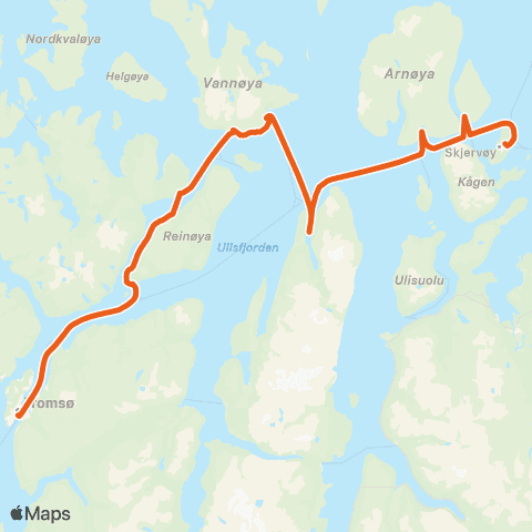 Svipper Tromsø - Skjervøy map