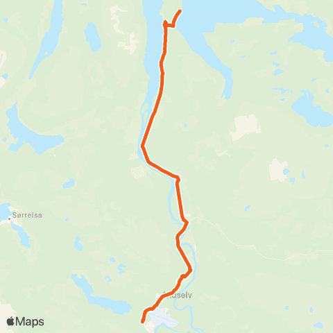 Svipper Bardufoss - Målsnes - Navaren map