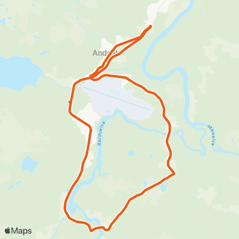 Svipper Bardufoss-Nedre Bardu-Fossmoen map