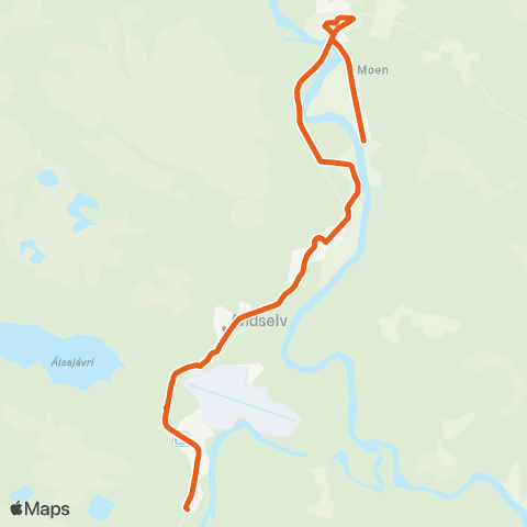 Svipper Øvre Moen - Bardufoss map