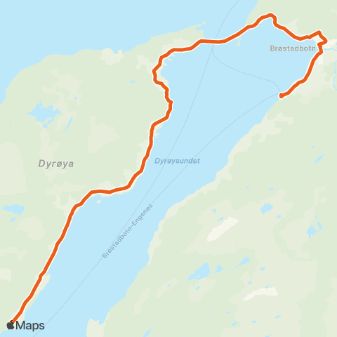 Svipper Brøstadbotn - Dyrøya map