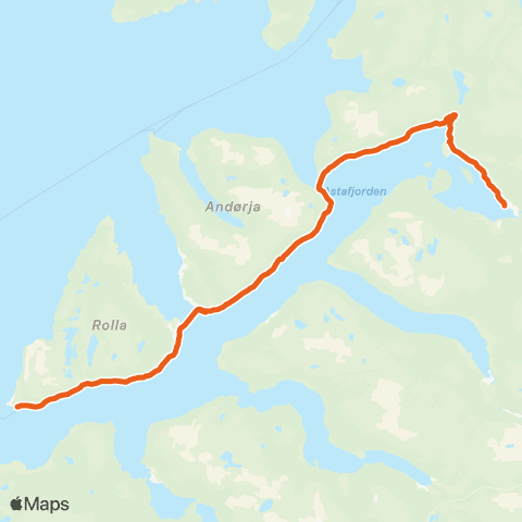 Svipper Sjøvegan-Hamnvik-Sørrollnes map