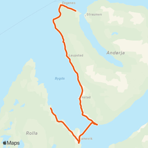 Svipper Nordrollnes-Hamnvik-Årbostad map