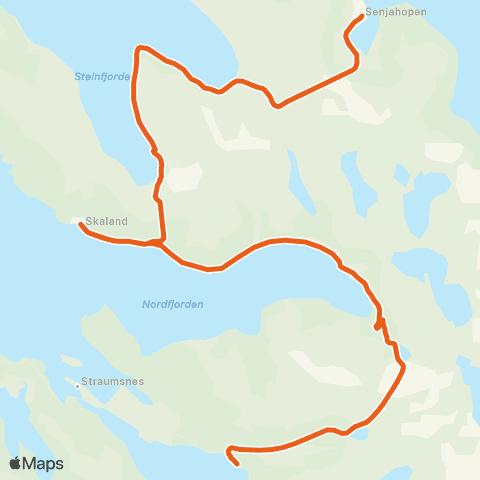 Svipper Straumsbotn - Mefjordvær map
