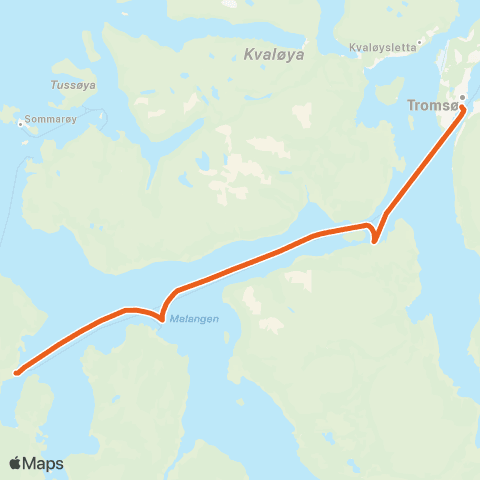 Svipper Tromsø-Vikran-Tennskjer-Lysnes map