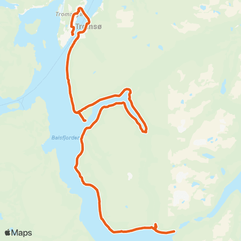 Svipper Tromsø-Olavsvern-Ramfj.-Laksv. map