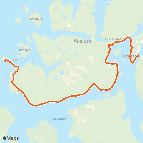 Svipper Tromsø-Straumsbukta-Sommarøy map